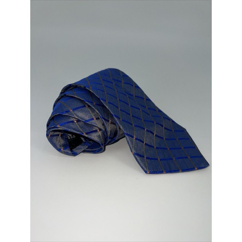 Bugatchi Italian 100% Silk Tie Blue Striped‎